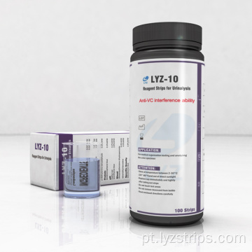 Tira de teste de urina com 10 parâmetros Uric 10 CF
